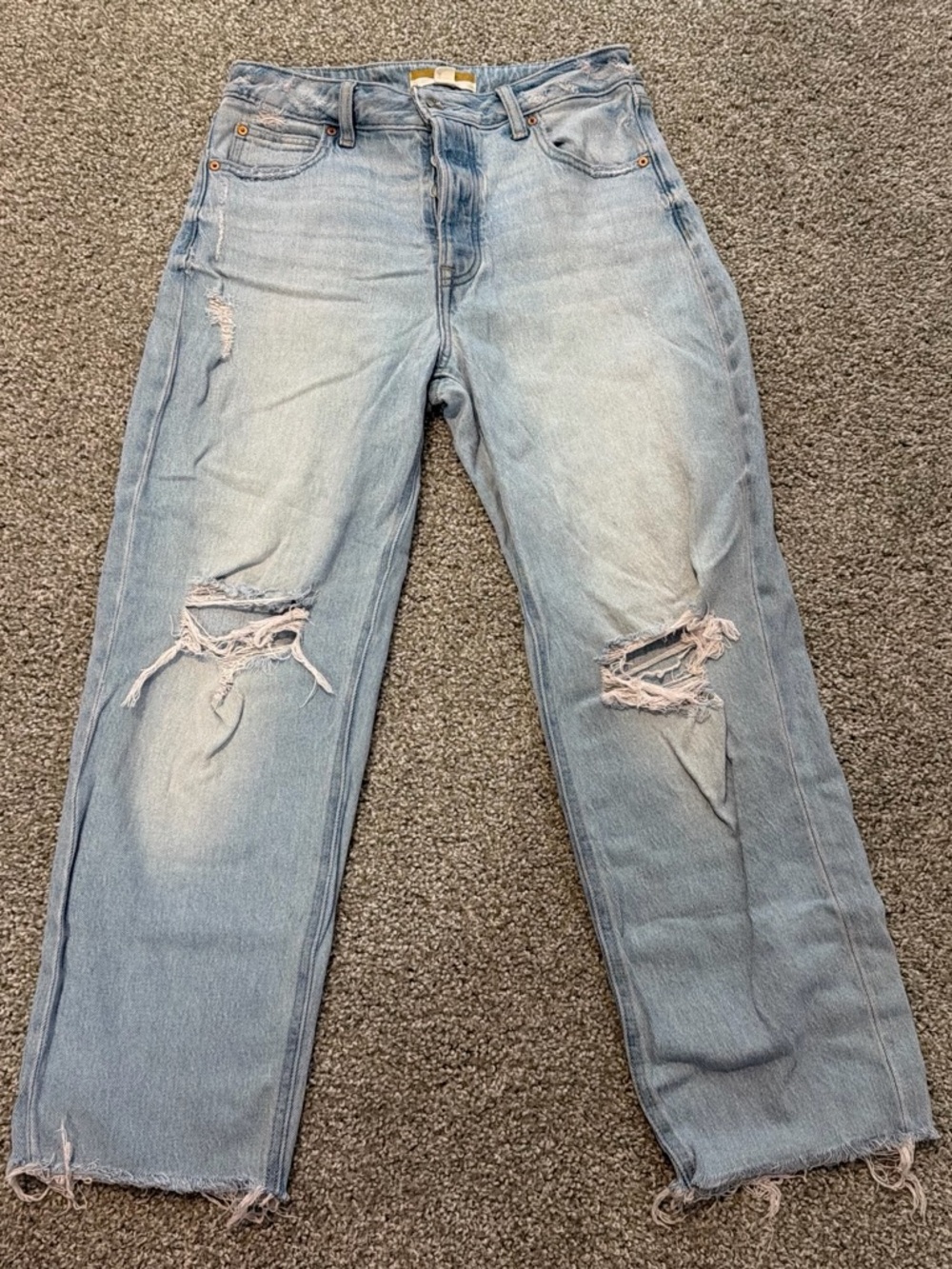 Light Wash Distressed Boyfriend Jeans